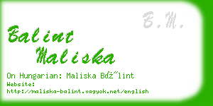 balint maliska business card